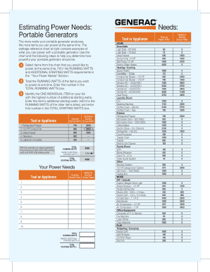 Fillable Online Wattage Chart Fax Email Print - pdfFiller