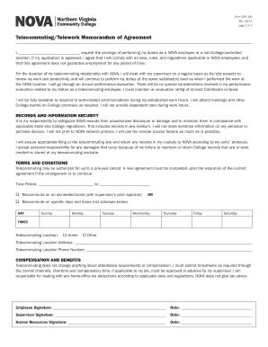 Telecommuting/Telework Memorandum of Agreement