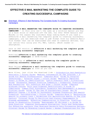 Effective E Mail Marketing The Complete Guide To Creating ...