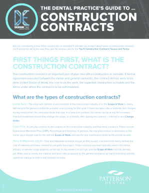 Types of construction contracts pdf - media guide - Patterson Dental