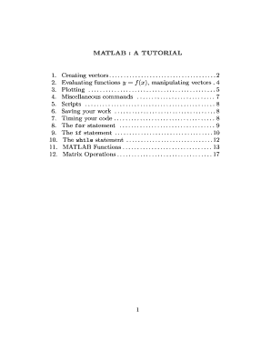 Fillable Online MATLAB : A TUTORIAL Fax Email Print - pdfFiller