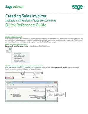 Sage 50 Accounting U.S. Edition Creating Sales Invoices Quick Reference Guide. Sage 50 Accounting U.S. Edition