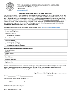Authorized Permit Agent Form - Cobb County Government - Fill and Sign