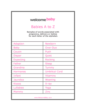 Fillable Online Babies A to Z Fax Email Print - pdfFiller