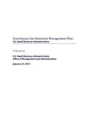 Greenhouse Gas Inventory Management Plan Template