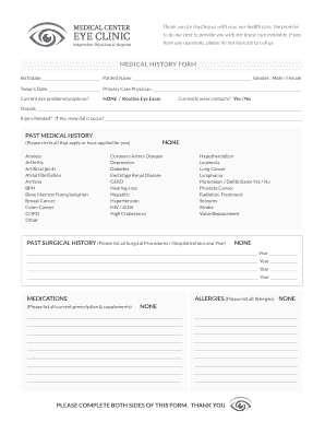 Medical History Form