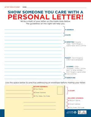 Persnel prfile letters - LETTER TEMPLATE SHEET