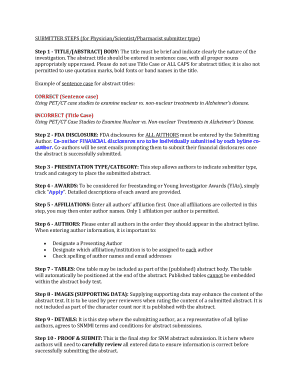 SUBMITTER STEPS (for Physician/Scientist/Pharmacist submitter type)