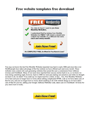 Fillable Online Free website templates free download Fax Email Print ...