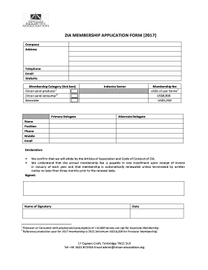 zia membership application form 2017 - Zircon Industry Association