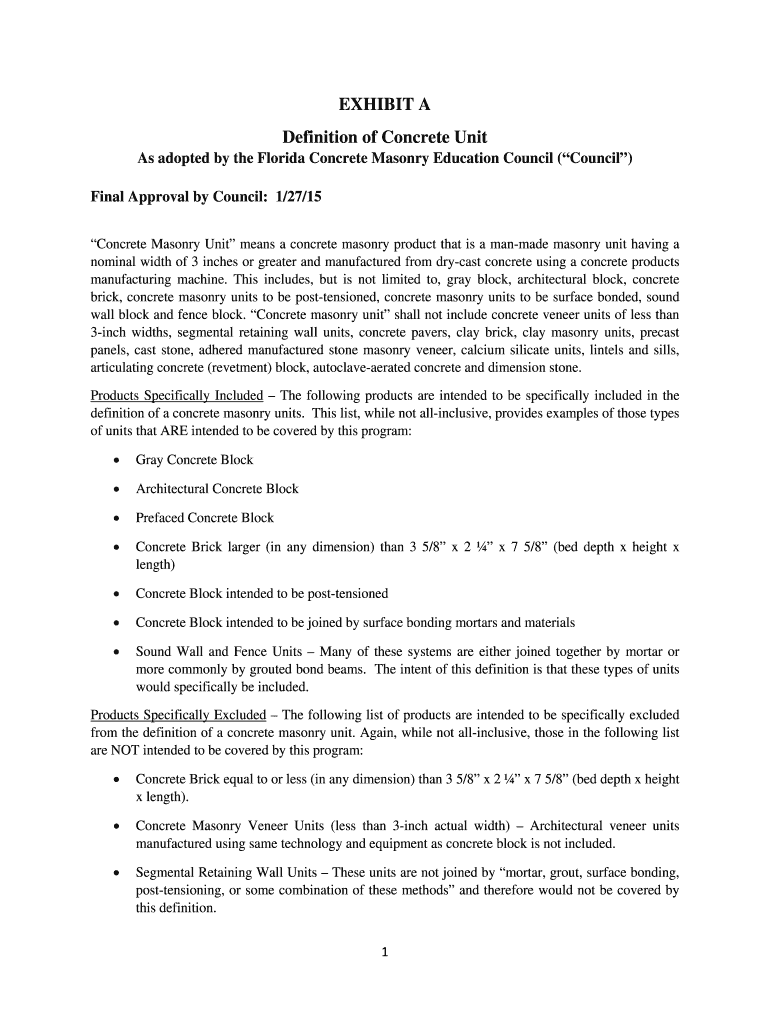 Fillable Online Definition of Concrete Unit Fax Email Print pdfFiller
