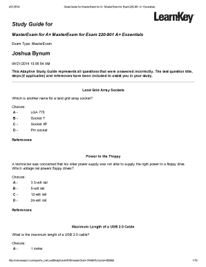Study Guide for Joshua Bynum