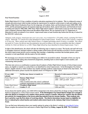 August 2, 2010 Dear Parent/Guardian: Parker High School (9 ...
