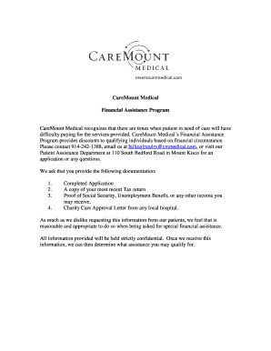 CareMount Medical Financial Assistance Application