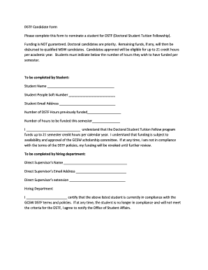 DSTF Candidate Form