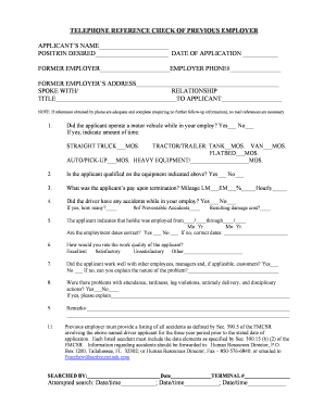 telephone reference check
