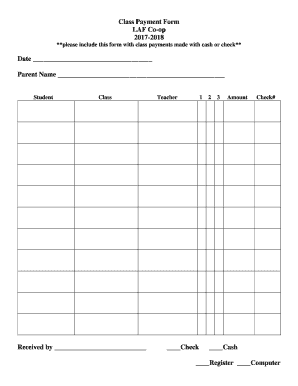 Fillable Online Class Payment Form Fax Email Print - pdfFiller