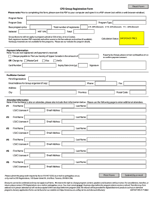 CPD Group Registration Form