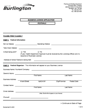 Fillable Online Applications, Licences and Permits - City of Burlington ...