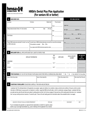 HMSA's Dental Plus Plan Application