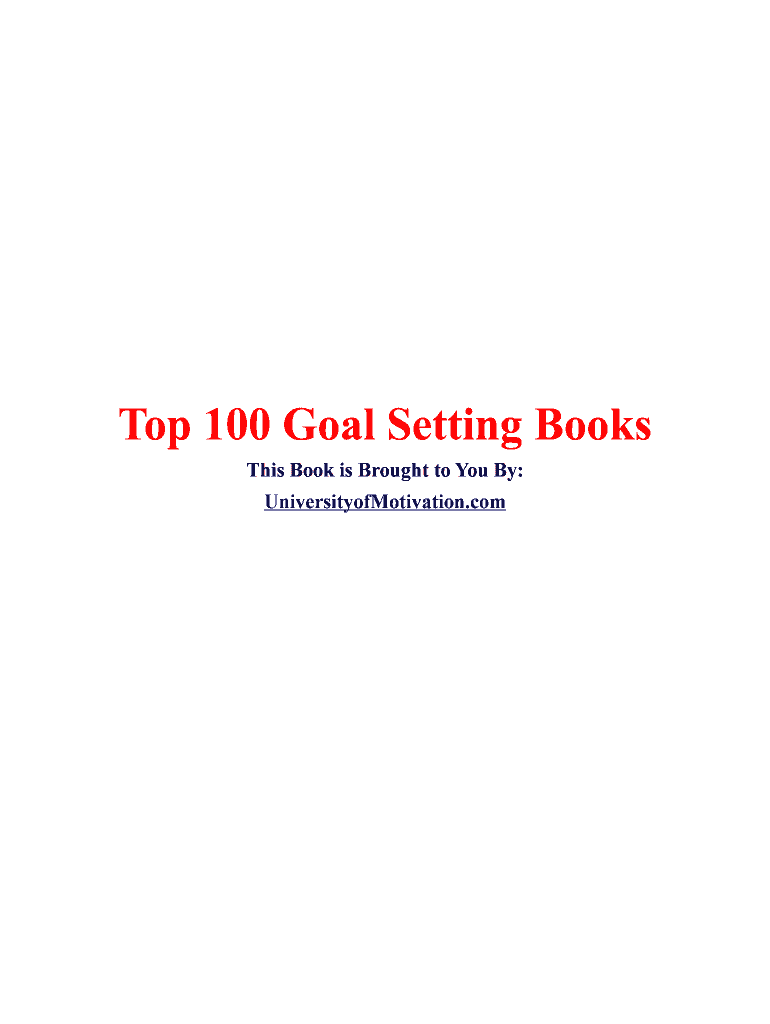 Fillable Online Top 100 Goal Setting Books Fax Email Print pdfFiller