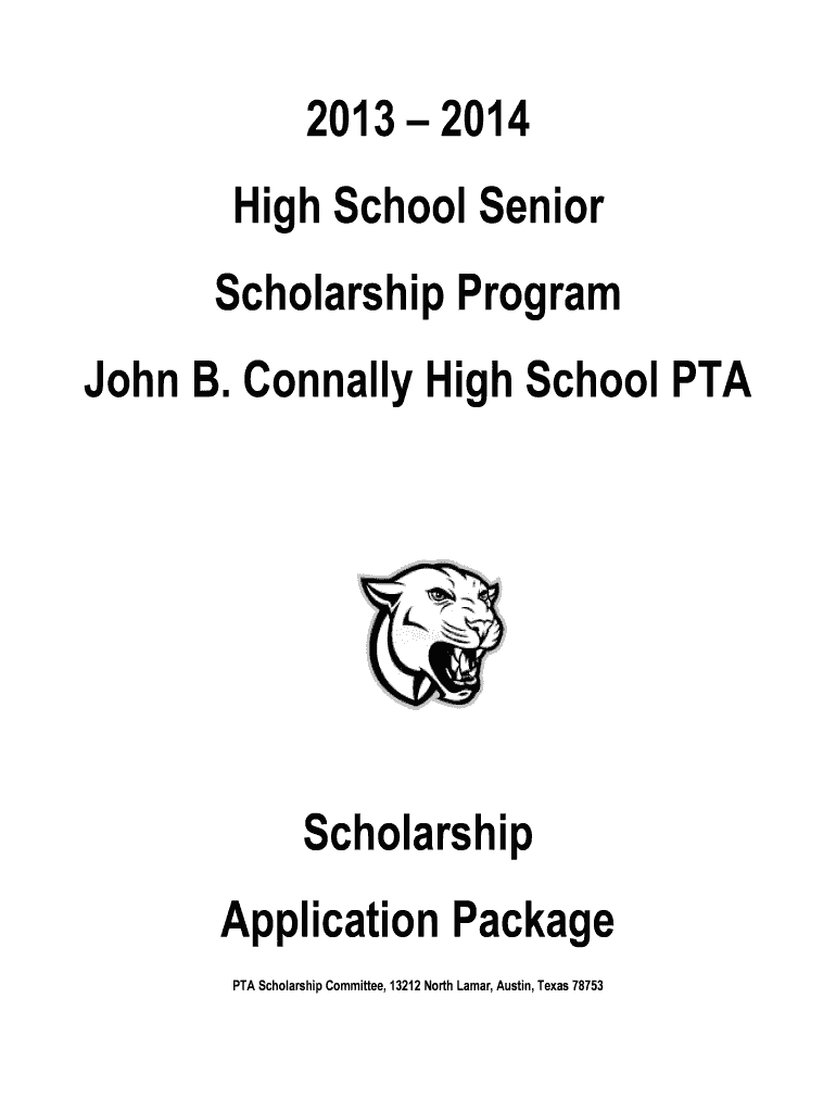 Fillable Online 2013 2014 High School Senior Scholarship Program John B ...