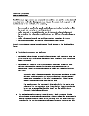Fillable Online Contracts (O?Byrne) Battle of the Forms Per McCamus ...