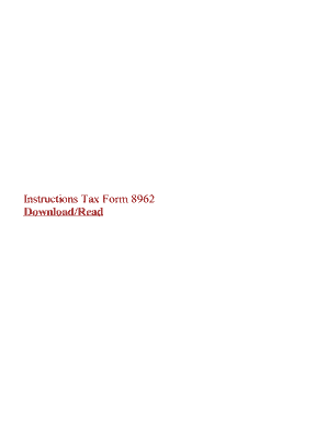 Fillable Online Instructions Tax Form 8962 Fax Email Print - pdfFiller