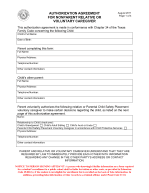 FOR NONPARENT RELATIVE OR