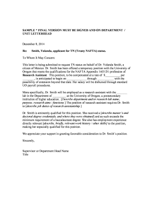 Fillable Online isss uoregon TN Department letter sample.docx Fax Email