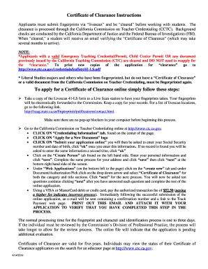 Applicants must submit fingerprints via livescan and be cleared before working with students