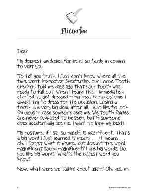 Tooth Fairy Letter Instructions
