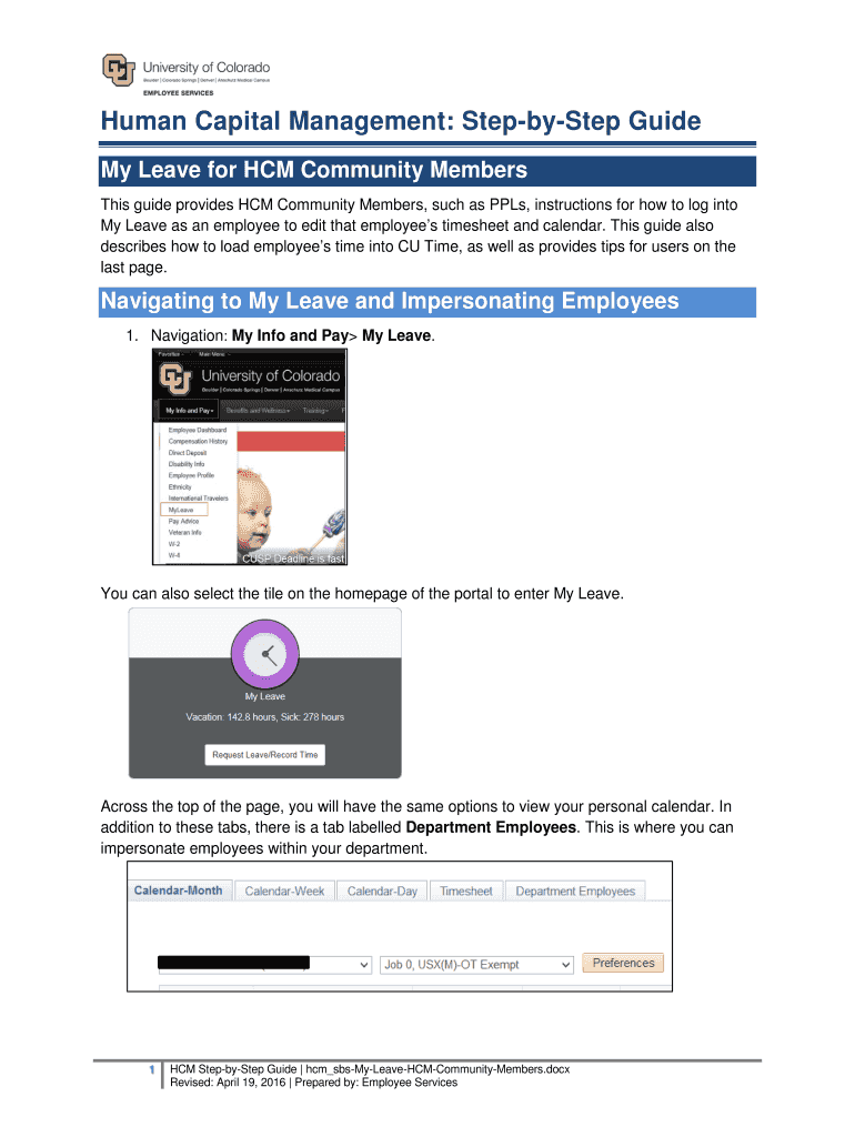 Fillable Online Human Capital Management StepbyStep Guide Fax Email