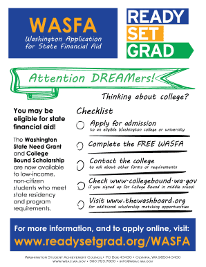 WASFA Flyer - Ready. Set. Grad.