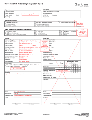 initial sample inspection report template