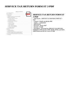 Fillable Online SERVICE TAX RETURN FORM ST 3 PDF. SERVICE TAX RETURN ...
