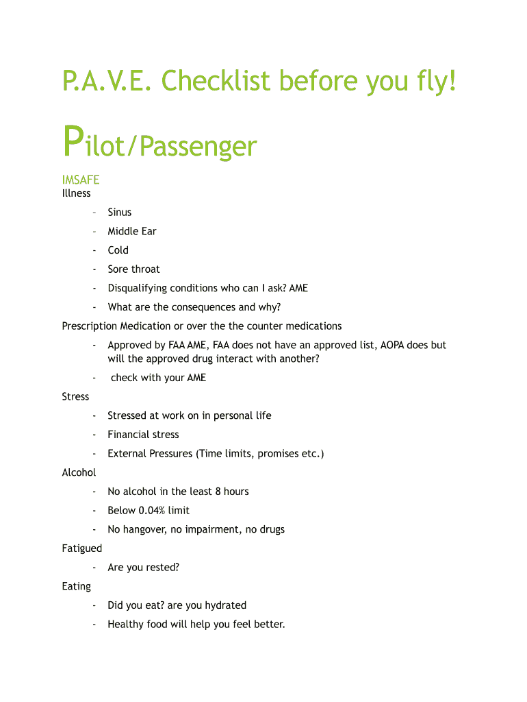 Pave Checklist Pdf Fill Online, Printable, Fillable, Blank pdfFiller