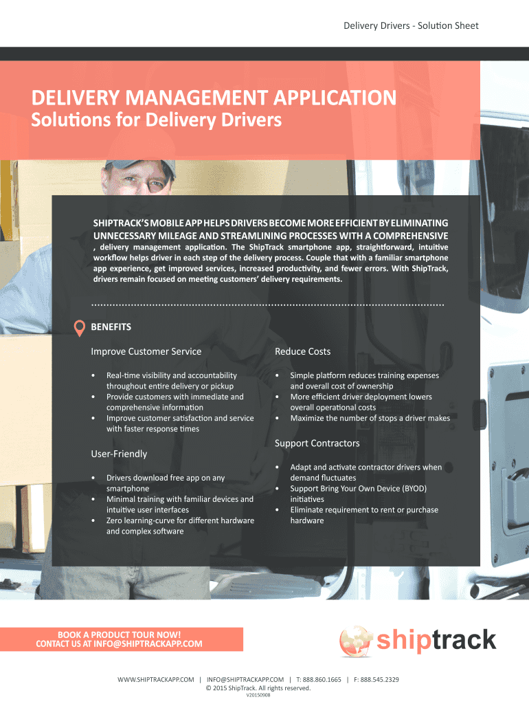 Fillable Online Delivery Drivers - Solution Sheet Fax Email Print ...