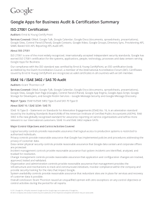 Google Apps for Business Audit &amp;amp; Certification Summary