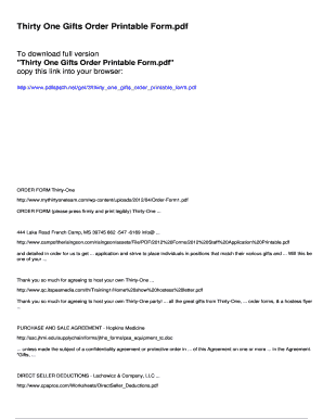 Fillable Online Thirty One Gifts Order Printable Form - Pdfslibforyou.com Fax Email Print ...
