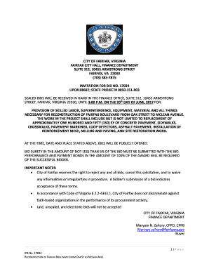 IFB17034 FairfaxBlvd Solicitationdoc - Sagres Construction