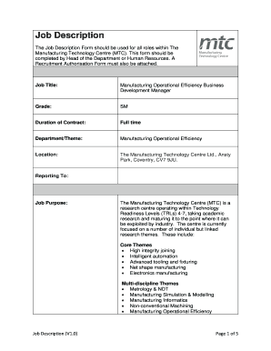 Job Description Form (completed example) - The Manufacturing ...