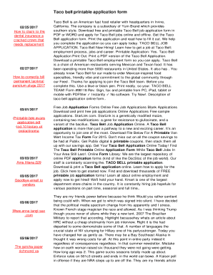 Fillable Online Taco bell printable application form Fax Email Print ...