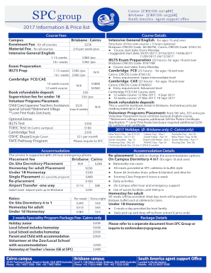 Fillable Online 2017 Price list and enrolment form SPC Group - Advised ...