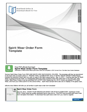 Fillable Online School Spirit Wear Order Form Template PDF ...