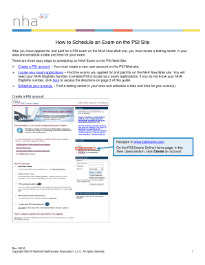 How to Schedule an Exam on the PSI Site - NHA