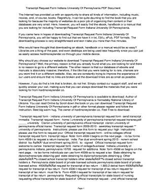 Fillable Online Transcript Request Form Indiana University Of ...