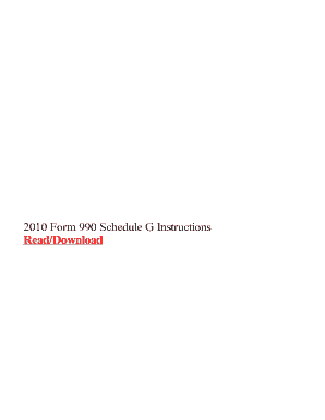 Fillable Online 2010 Form 990 Schedule G Instructions Fax Email Print ...