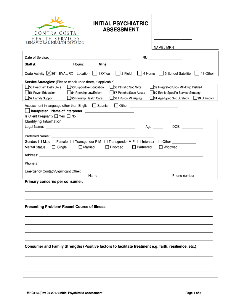 Psychological Evaluation Template