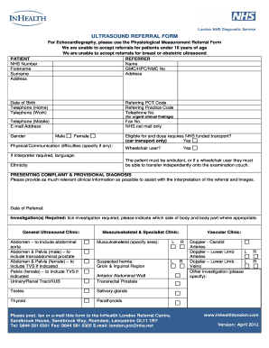 ultrasound referral form